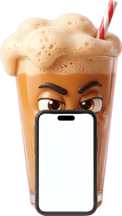 Teh peeking over a phone